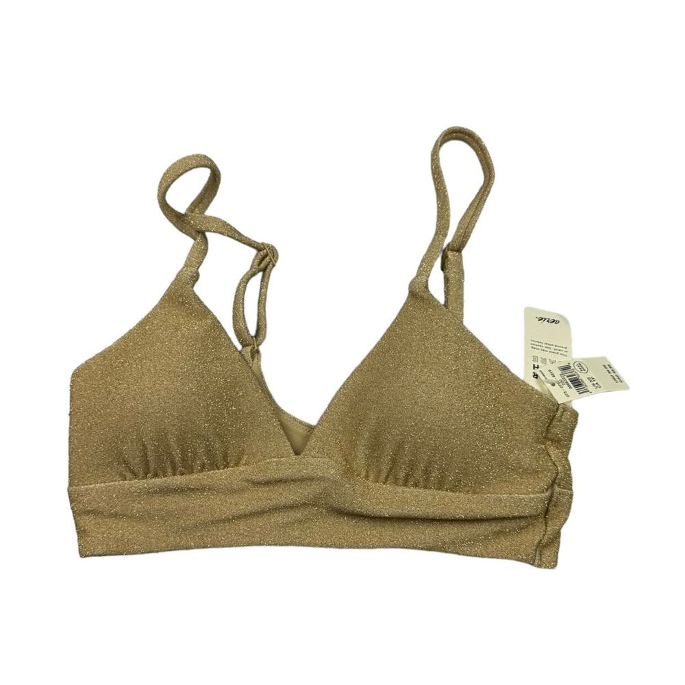 Aerie Gold Sparkly Womens Bralette Size XS